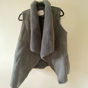 Velvet faux shearling vest